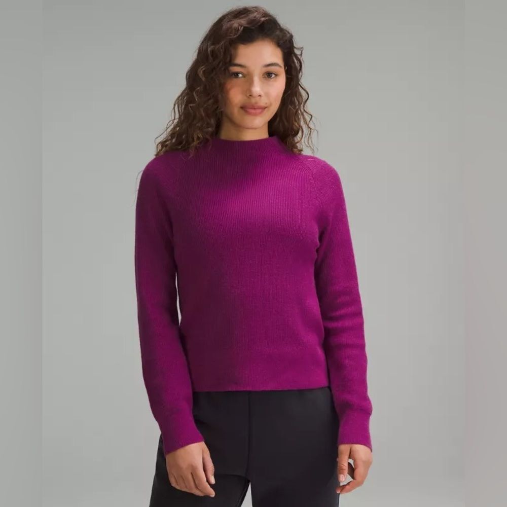 Lululemon Cotton Blend Mock Neck Sweater Purple Sz S